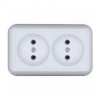 Розетка 2-м накл. Прима белая монтаж.пласт. (RА16-213М-В) (112)