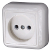 Розетка 1-м накл. Прима белая монтаж.пласт. (РА10-164М) (168)