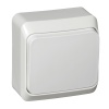 Выключатель 1 клав. накладной проходной белый "ЭТЮД"  BA10-004B
